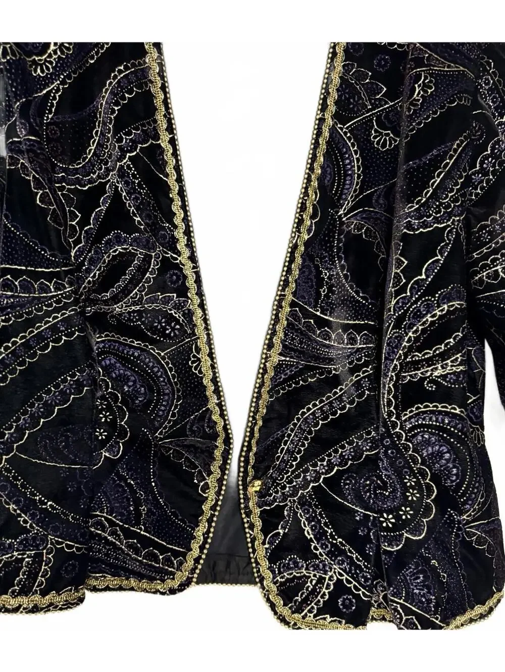 VTG Nah Nah Collections By Jonathan Tait Jacket Size 14 Plum Velvet Gold Lined